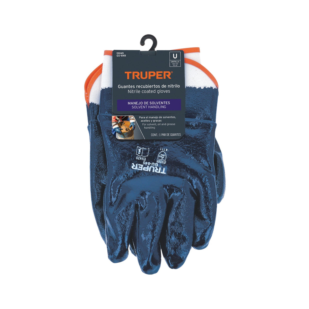 GUANTES DE ALGODÓN RECUBIERTOS DE NITRILO PUÑO DE SEGURIDAD 15245 GU-845 - vista adicional