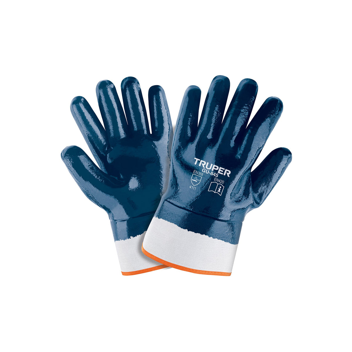 GUANTES DE ALGODÓN RECUBIERTOS DE NITRILO PUÑO DE SEGURIDAD 15245 GU-845