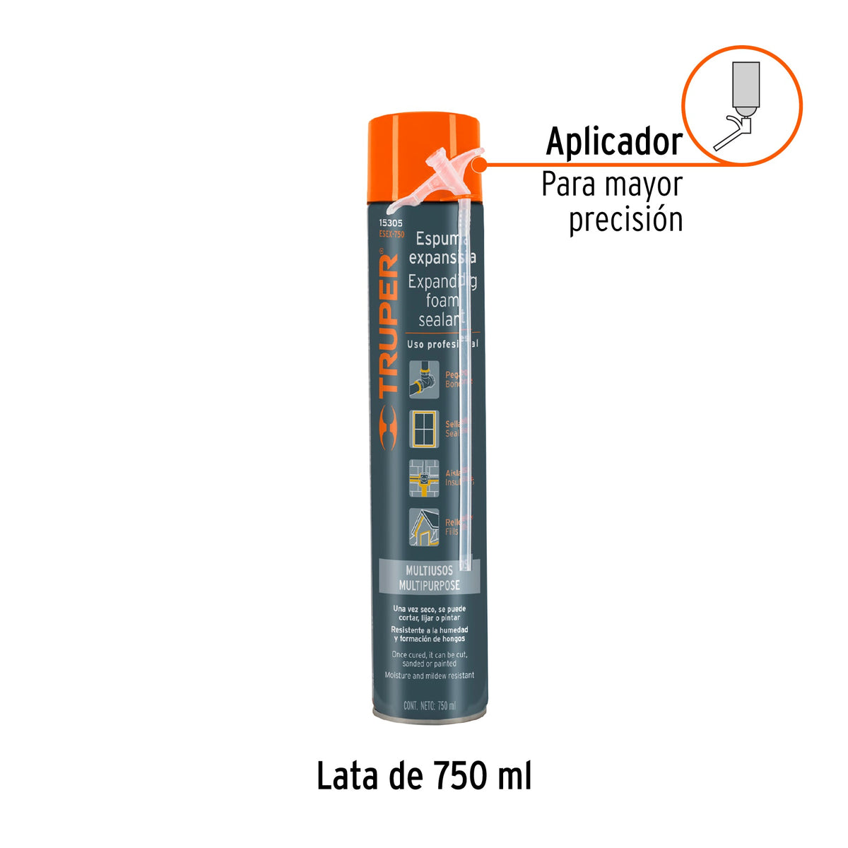 ESPUMA EXPANSIVA DE POLIURETANO 750 ML TRUPER 15305 ESEX-750 - vista adicional