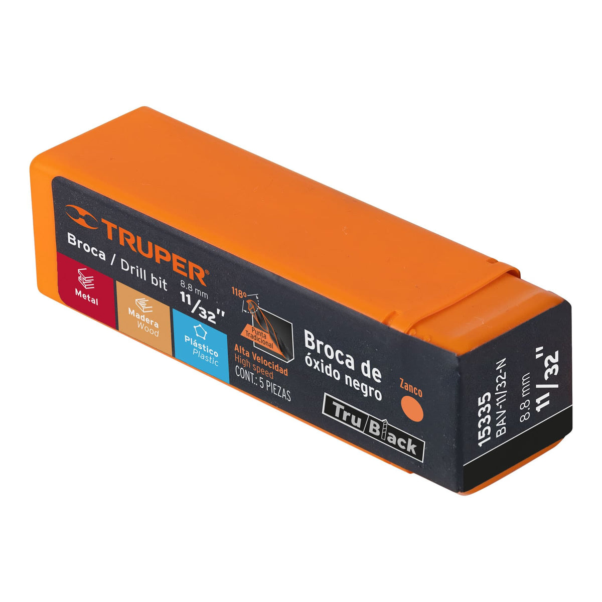 BROCA HSS 11/32' TRUBLACK PARA METAL TRUPER 15335 BAV-11/32-N - vista adicional