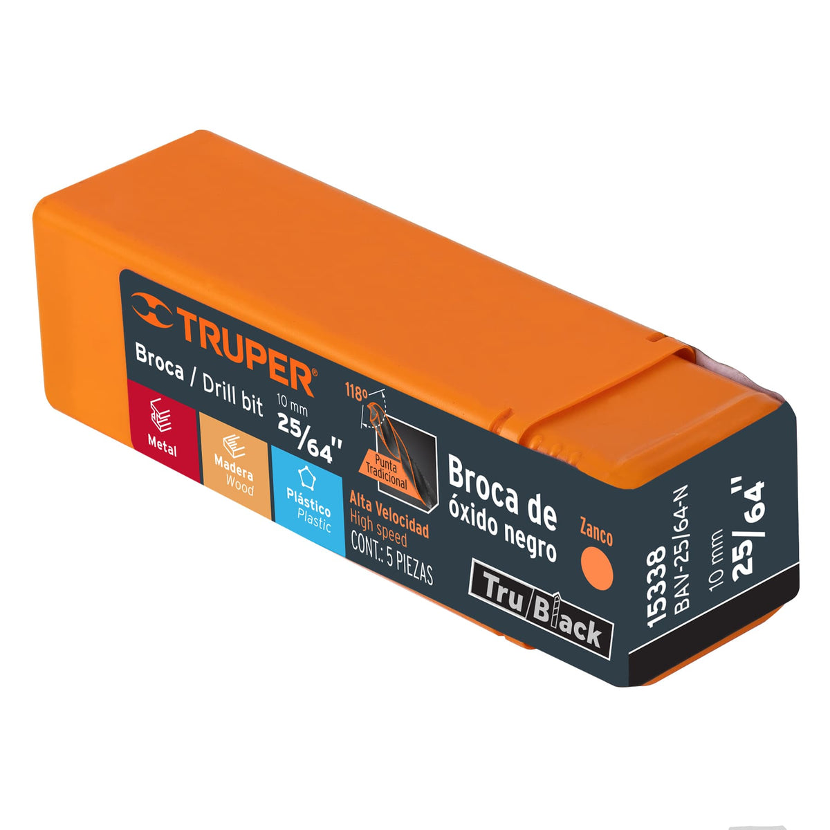 BROCA HSS 25/64' TRUBLACK PARA METAL TRUPER 15338 BAV-25/64-N - vista adicional