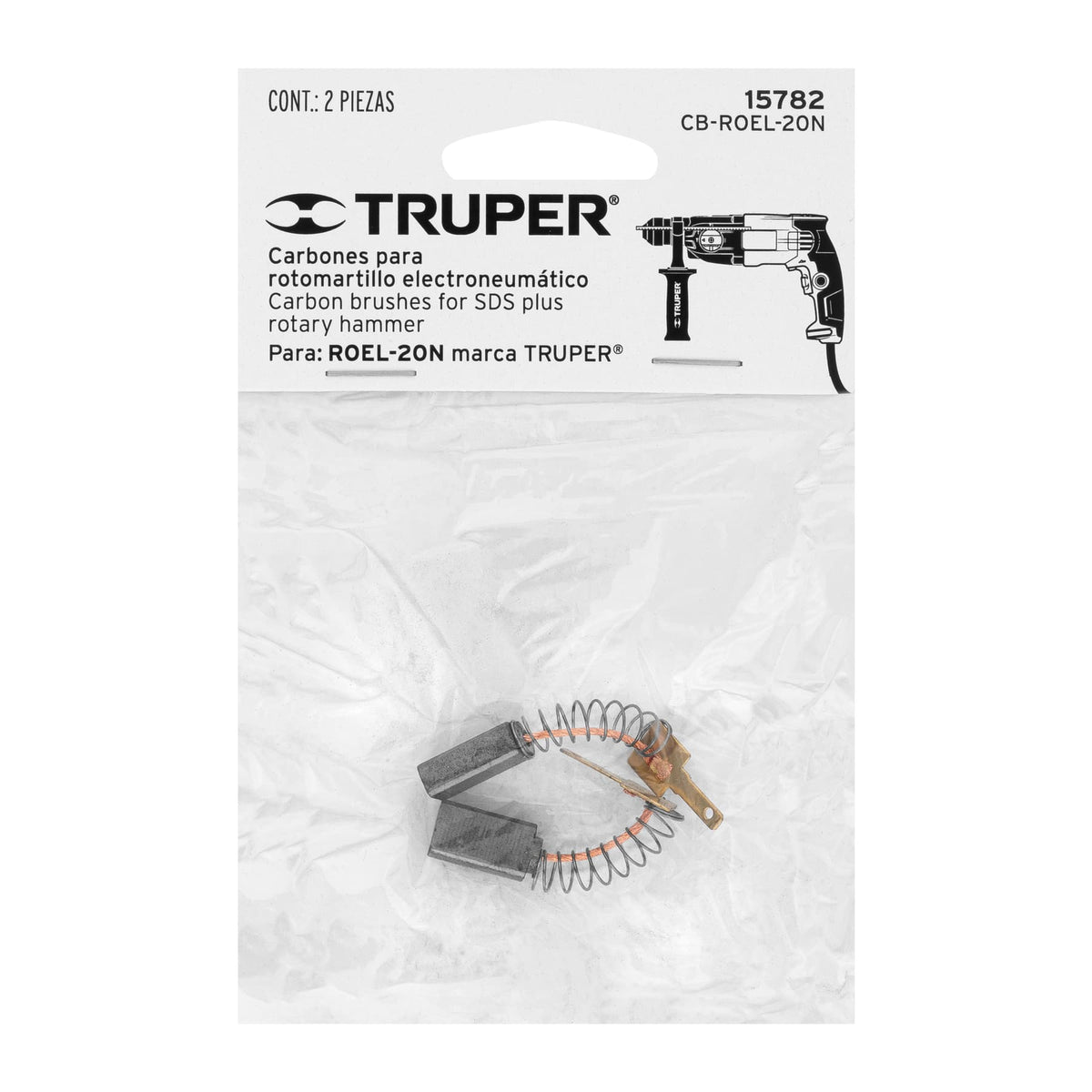 BOLSA CON 2 CARBONES DE REPUESTO PARA ROEL-20N TRUPER 15782 CB-ROEL-20N - vista adicional
