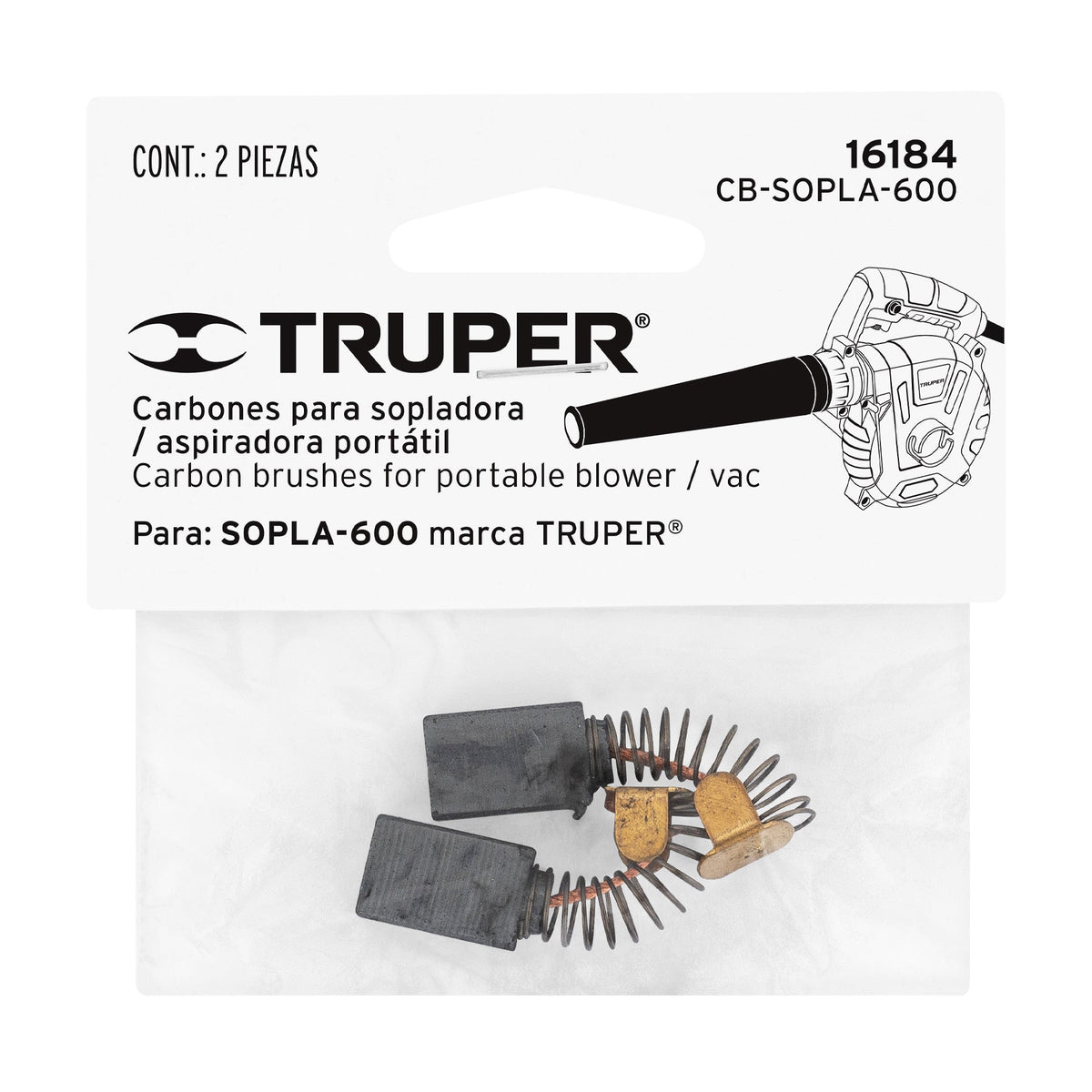 BOLSA CON 2 CARBONES DE REPUESTO PARA SOPLA-600 TRUPER 16184 CB-SOPLA-600 - vista adicional
