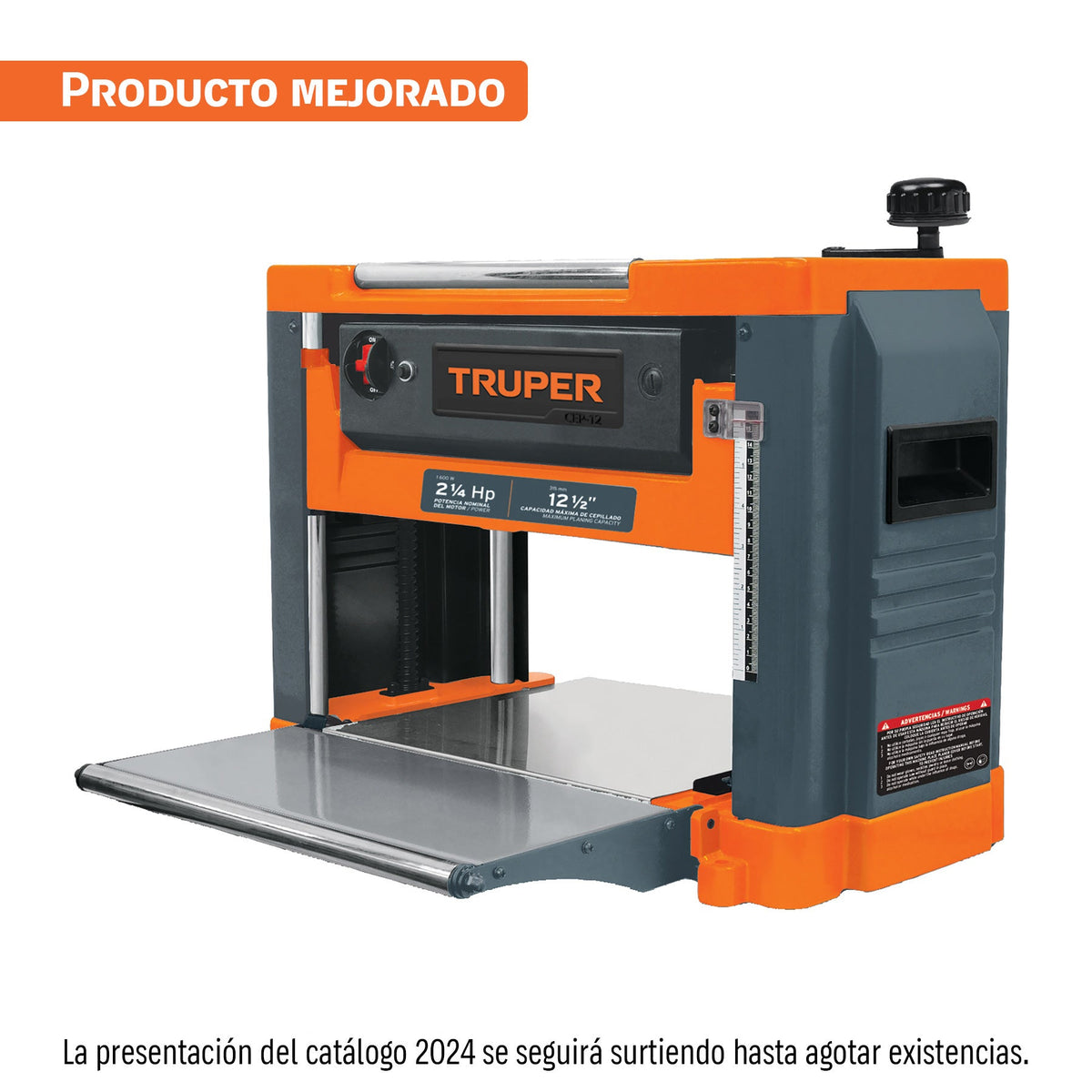CEPILLO PORTÁTIL 12-1/2' 2-1/4 HP (1600 W) TRUPER 16240 CEP-12
