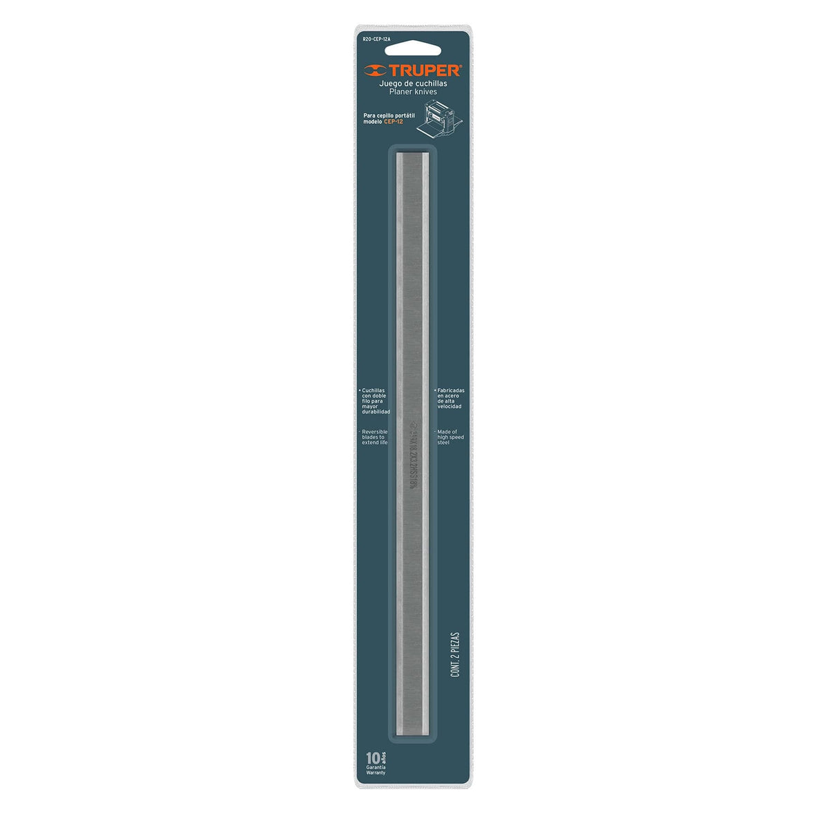 BLÍSTER CON 2 CUCHILLAS HSS PARA CEPILLO PORTÁTIL CEP-12 16243 R20-CEP-12A - vista adicional