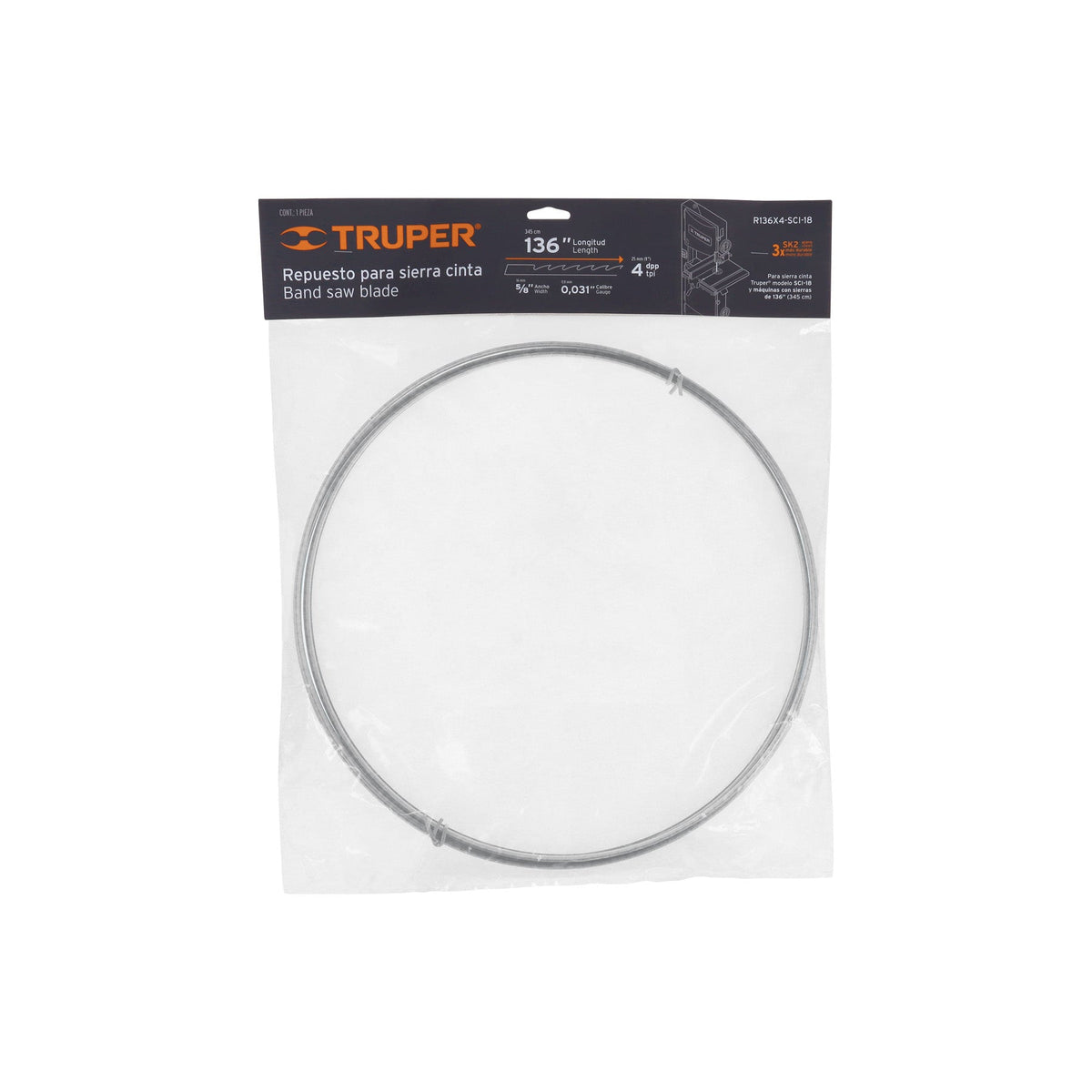REPUESTO SIERRA 136' X 4 DPP PARA SIERRA CINTA SCI-18 16279 R136x4-SCI-18
