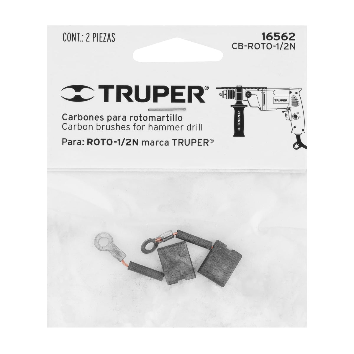 BOLSA CON 2 CARBONES DE REPUESTO PARA ROTO-1/2N TRUPER 16562 CB-ROTO-1/2N