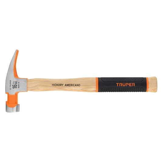 MARTILLO PULIDO 16 OZ UÑA RECTA MANGO HICKORY TRUPER GRIP 16658 MOR-16
