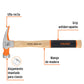 MARTILLO PULIDO 16 OZ UÑA RECTA MANGO HICKORY TRUPER GRIP 16658 MOR-16