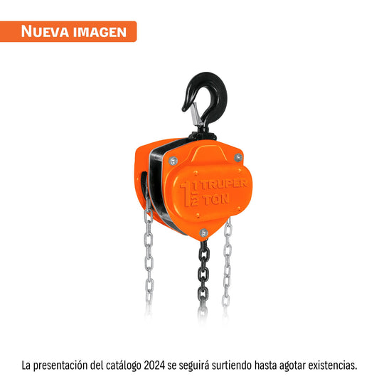 POLIPASTO DE CADENA DE 1-1/2 TON TRUPER 16825 POL-1-1/2