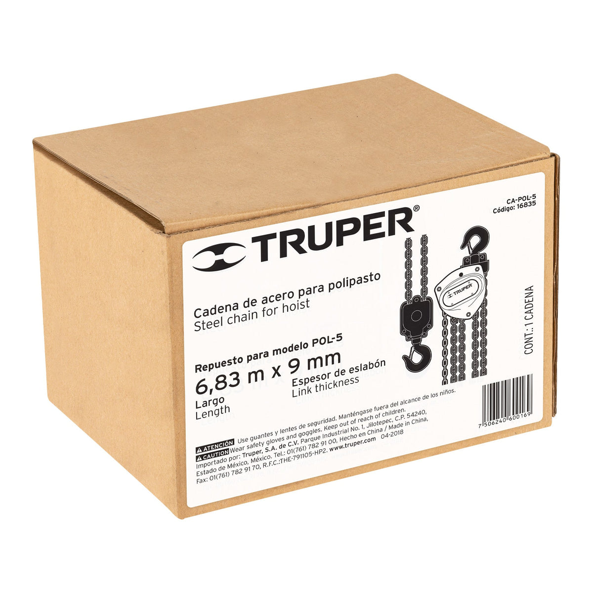 CADENA PARA POLIPASTO POL-5 TRUPER 16835 CA-POL-5