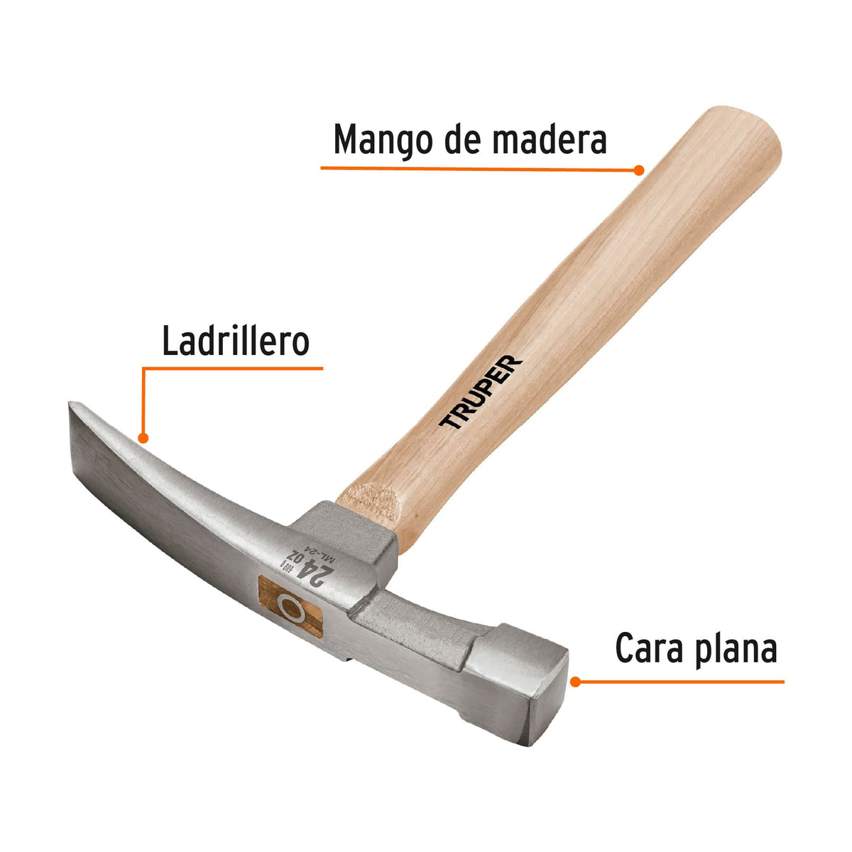 MARTILLO 24 OZ LADRILLERO MANGO 12' TRUPER 16861 ML-24