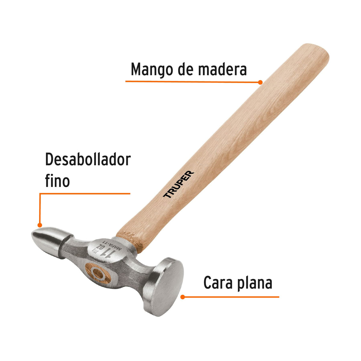 MARTILLO DESABOLLADOR 11 OZ FINO MANGO 12' TRUPER 16865 MAFA-11