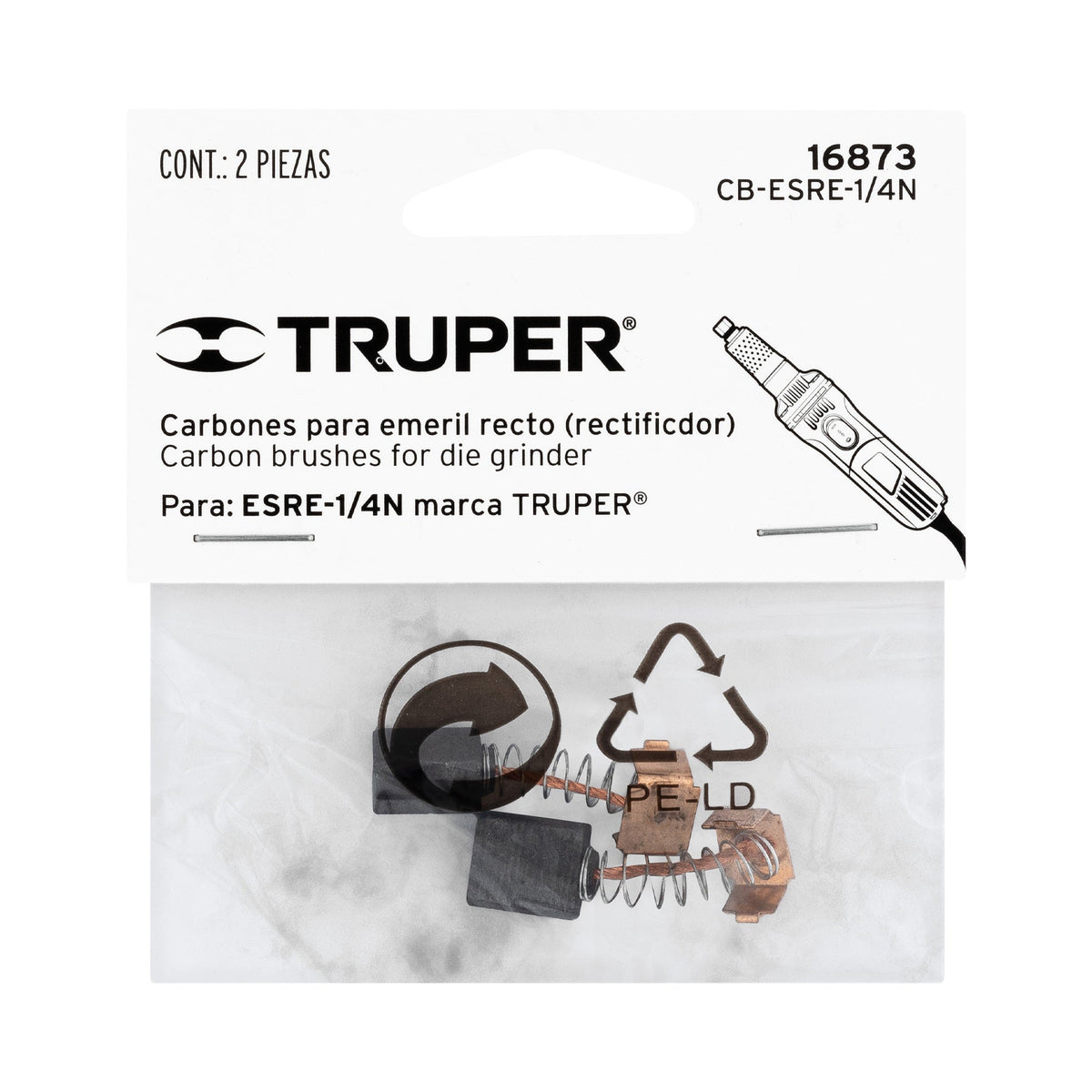 BOLSA CON 2 CARBONES DE REPUESTO PARA ESRE-1/4N TRUPER 16873 CB-ESRE-1/4N