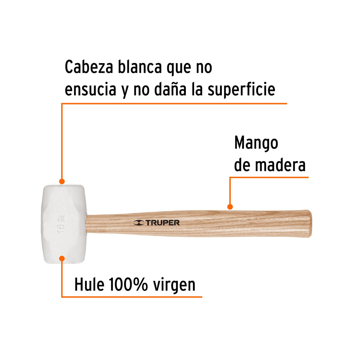 MAZO DE HULE 16 OZ TRUPER 16931 MH-16