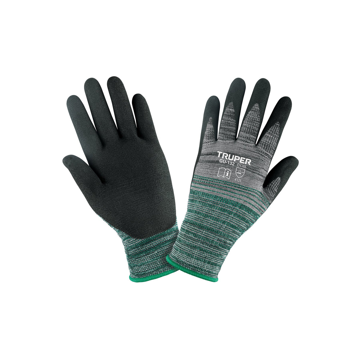 GUANTES DE NYLON RECUBIERTOS DE NITRILO ARENOSO M TRUPER 17064 GU-132