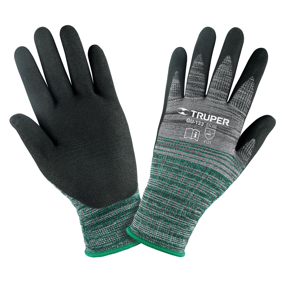 GUANTES DE NYLON RECUBIERTOS DE NITRILO ARENOSO G TRUPER 17065 GU-133