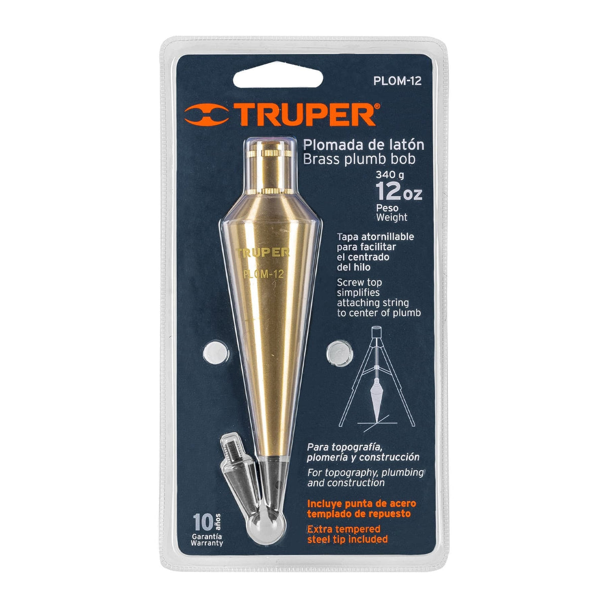PLOMADA DE LATÓN 12 OZ TRUPER 17071 PLOM-12