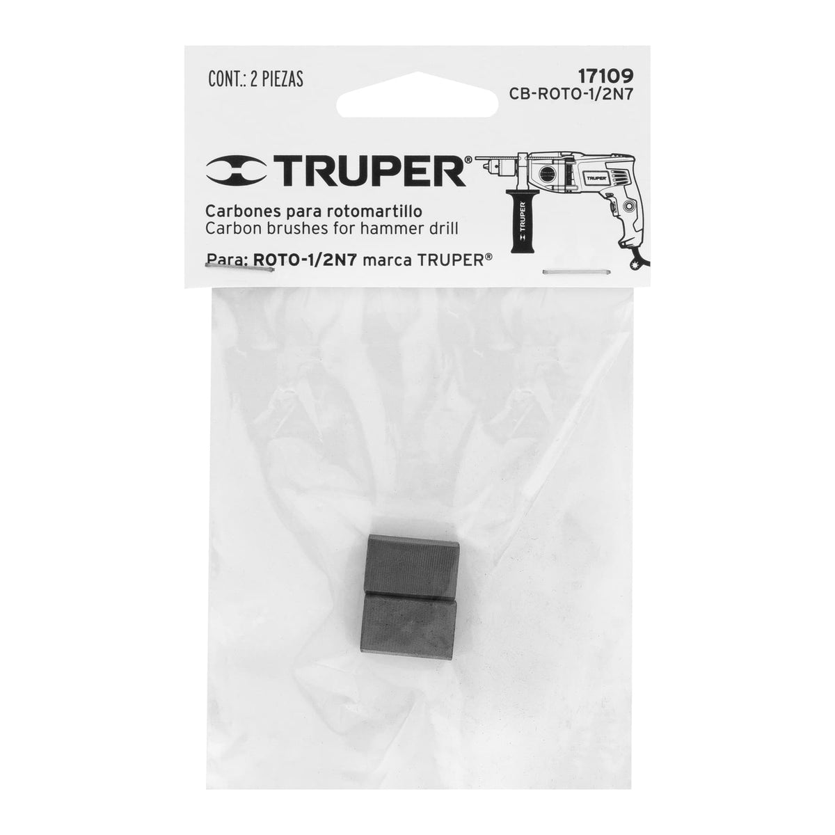 BOLSA CON 2 CARBONES DE REPUESTO PARA ROTO-1/2N7 TRUPER 17109 CB-ROTO-1/2N7