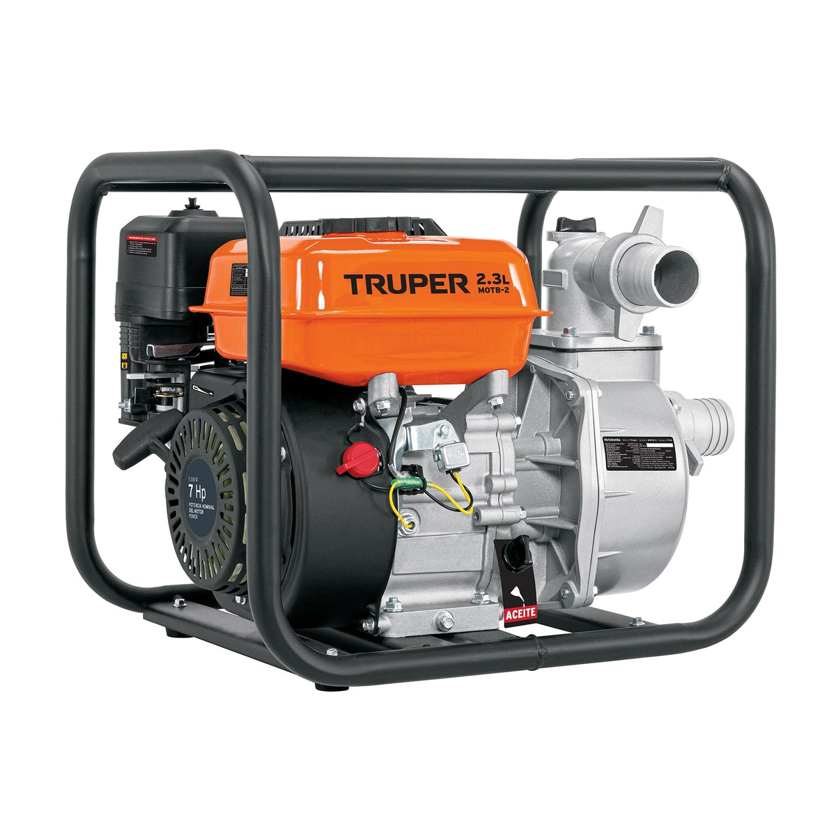 MOTOBOMBA AUTOCEBANTE 2'X2' GASOLINA 7HP AGRÍCOLA TRUPER 17116 MOTB-2