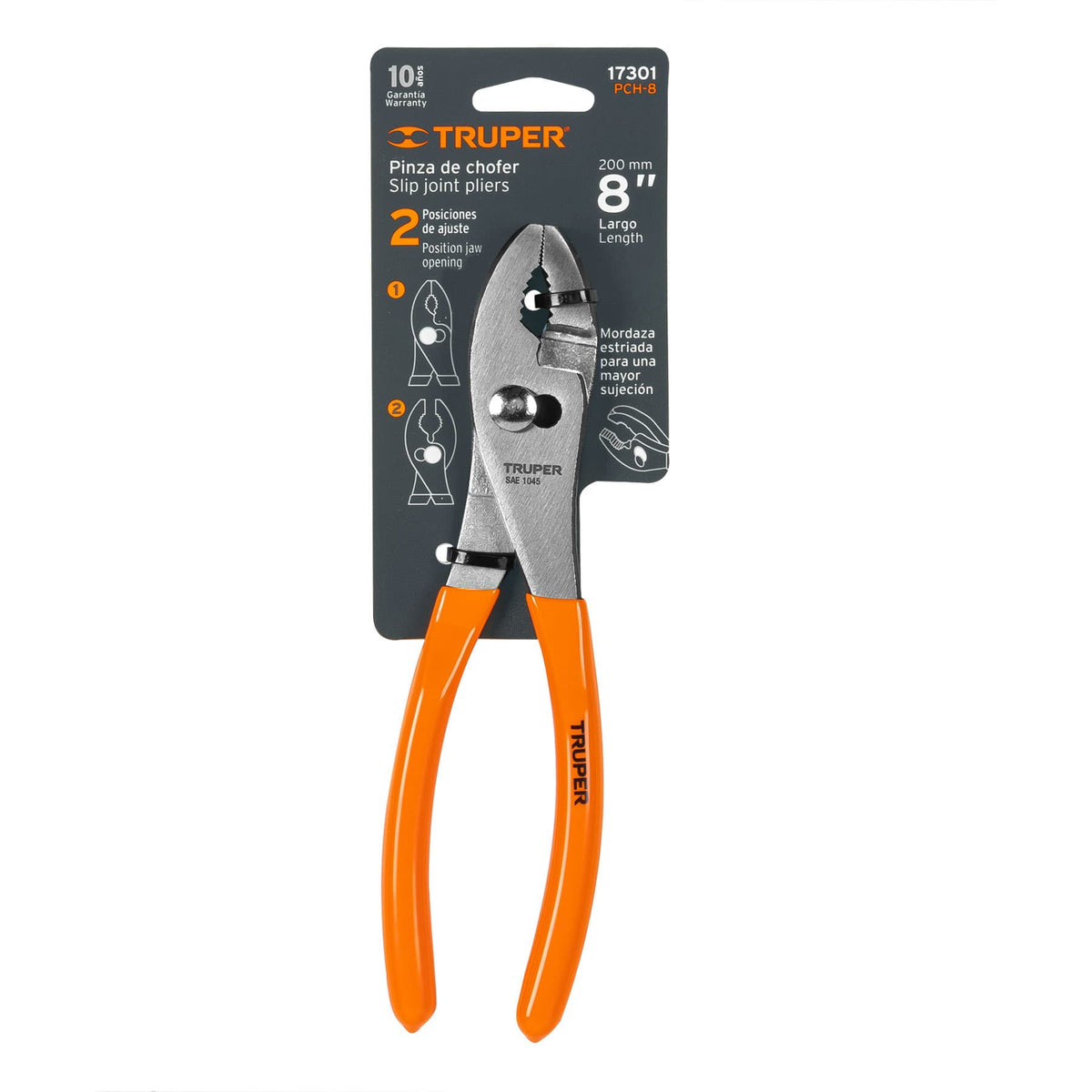 PINZA DE CHOFER 8' MANGO DE PVC TRUPER 17301 PCH-8