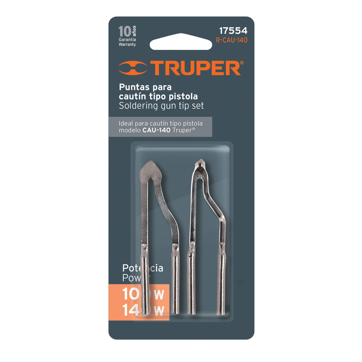 BLÍSTER CON 2 PUNTAS PARA CAUTÍN TIPO PISTOLA CAU-140 17554 R-CAU-140