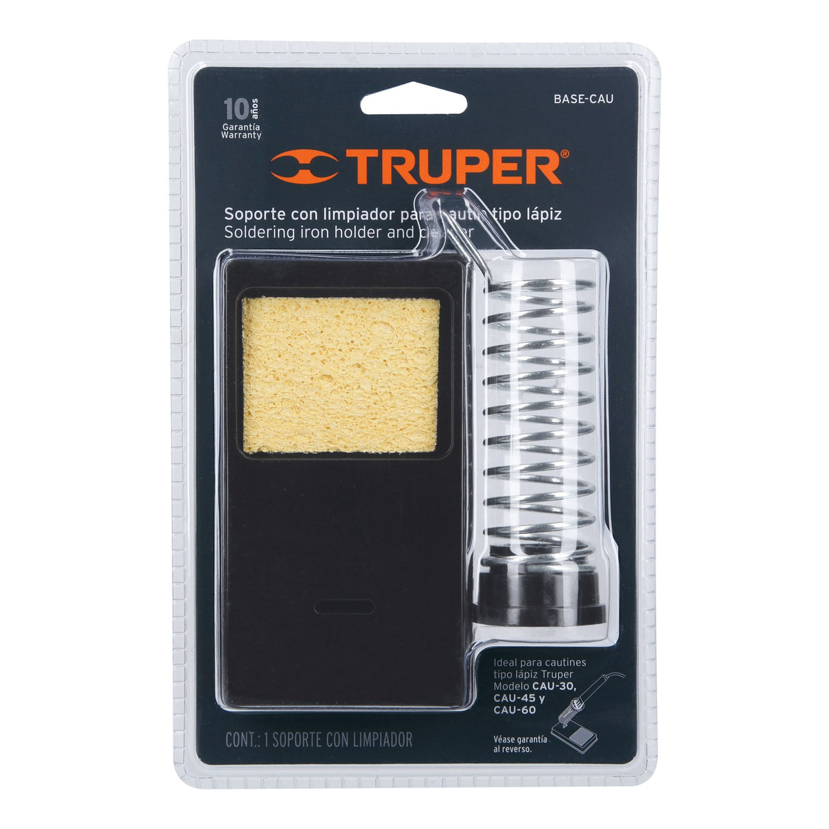 BASE PARA CAUTÍN TIPO LÁPIZ CON LIMPIADOR DE ESPONJA TRUPER 17556 BASE-CAU