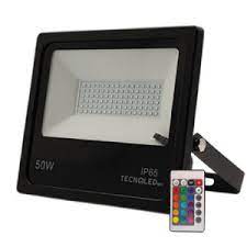 REFLECTOR LED 50W LUZ RGB 85-305V CARCAZA NEGRA
