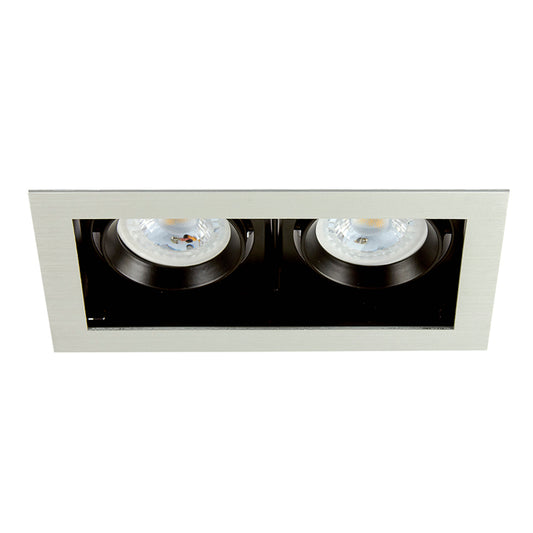 LUMINARIO LED EMPOTRADO PARA INTERIORES DE SOBREPONER SATINADO ATLAS II 14W  100-240V GX5.3/GU10X2 120YD4002MVS (YD-400-2/S)
