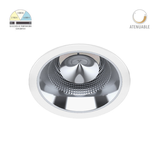 EMPOTRABLE DE TECHO PARA INTERIOR LED 13W 127V 1000LM 3000/4000/6500K 13DYDLED020VCCTB