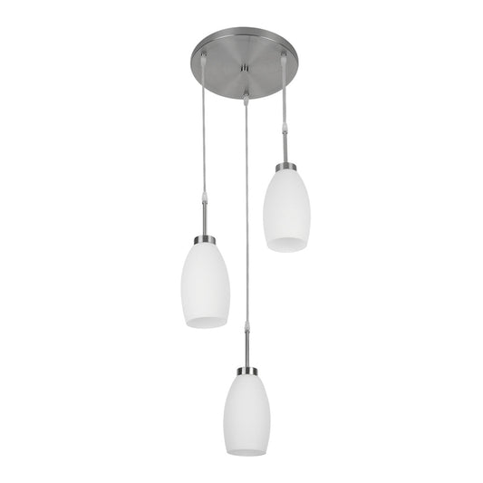 CANDIL CRISTAL OPALINO DE 3 FOCOS SUSPENDIDO S/L 25.5W 100-240V E27X3 180CTL1003MVOP