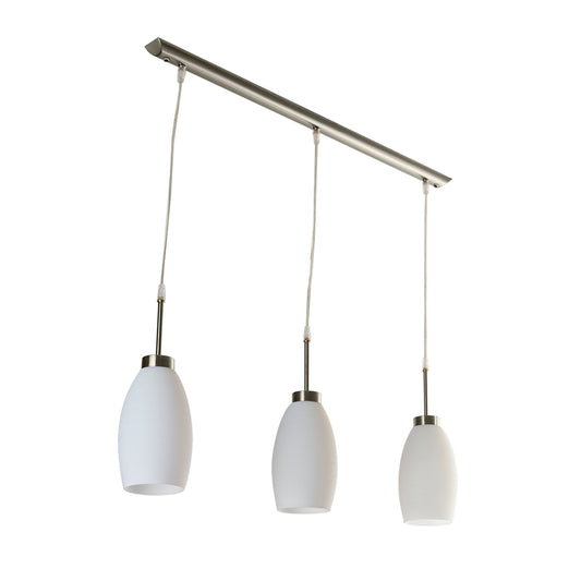 CANDIL CRISTAL OPALINO CON TRIPLE FOCO SUSPENDIDO S/L 25.5W 100-240V E27X3 180CTL1033MVOP