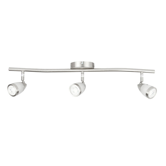 LAMPARA DE TECHO DE SOBREPONER 18W 100-240V GU10X3 180LVR203MVS LVR-203/S RIEL DE SOBREPONER SATINADO TECNOLITE