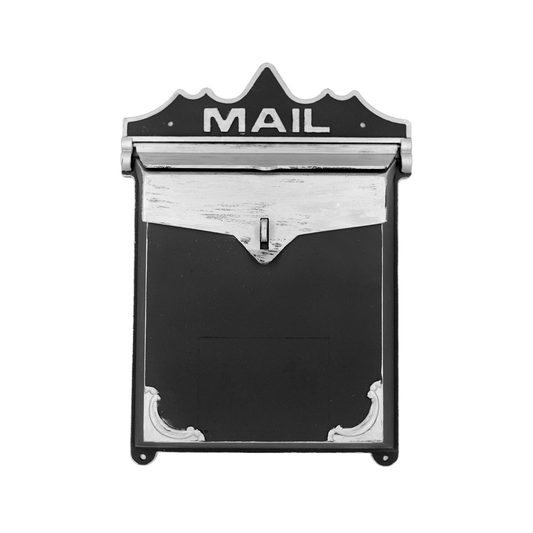 BUZON ANTIQUE COLOR NEGRO CON GRIS GRABADO MAIL 2200 GRANDE