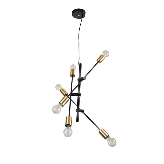 CANDIL NEGRO MATE SUSPENDIDO CON 6 FOCOS S/L 51W 100-240V E27 20CTL8190MVN