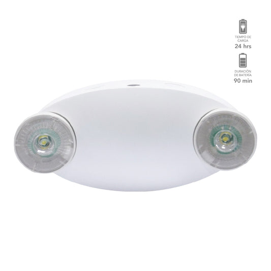 LUMINARIA DOBLE DE EMERGENCIA  LED 4W 100-277V 6500K 4EMLED2H20MV65B LAMPARA EMERGENCIA TECNOLITE