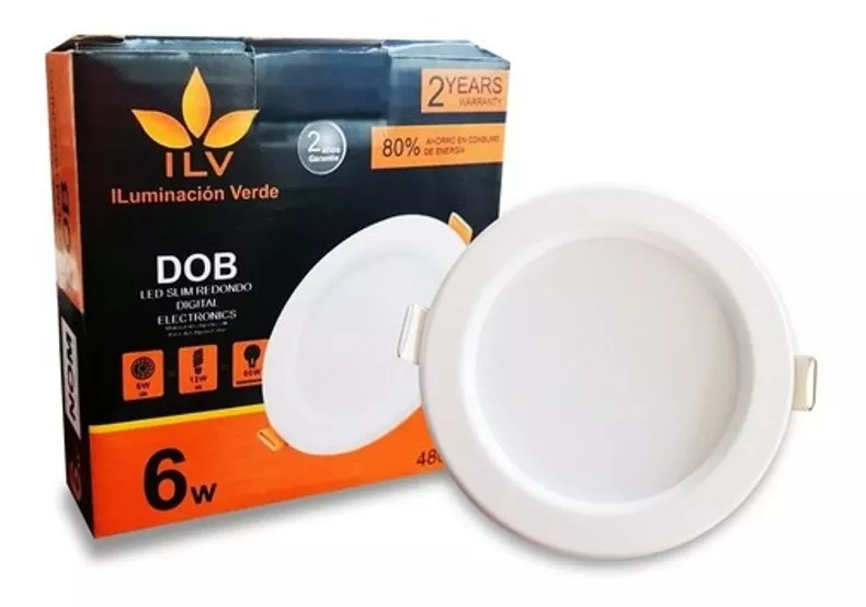 Panel Lampara Dowlinght Slim Redondo Blanco Frío 6W 65K MPBIR-06-01-SR