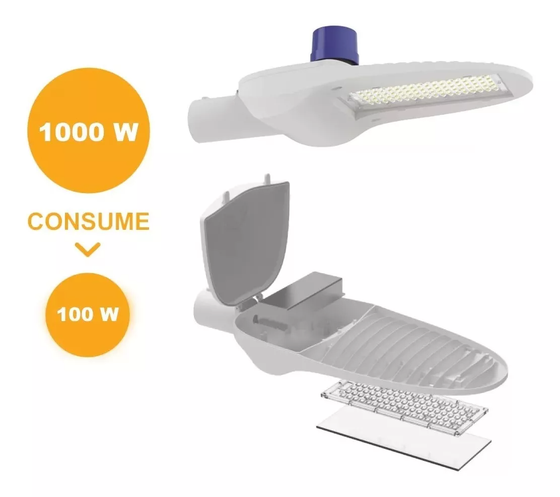 Street Light Alumbrado Público LED 100W 85-265V 12000LM 65K LBDH-100-01