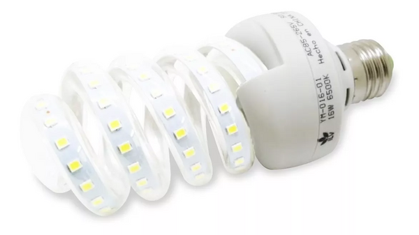 Foco LED Espiral Luz Fría 16W 85-265V 1360LM 65K E26/E27 YM-016-01