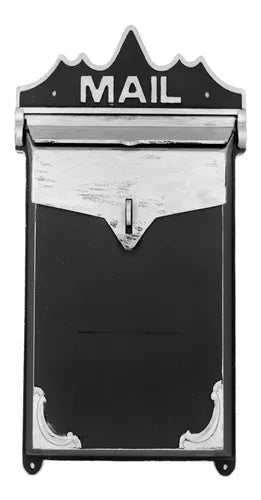 BUZON ANTIQUE COLOR NEGRO CON GRIS GRABADO MAIL 1000 CHICO