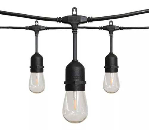 Serie Para 12 Focos Vintage Exterior 7.5mts 600W 127V E26/E27