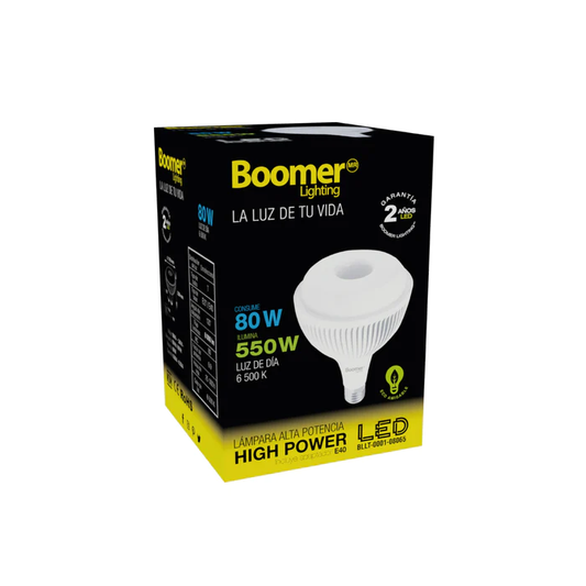 LÁMPARA FOCO LED INDUSTRIAL DE ALTA POTENCIA T MODELO "V" 80W 100-240V 65K BLLT-0001-08065