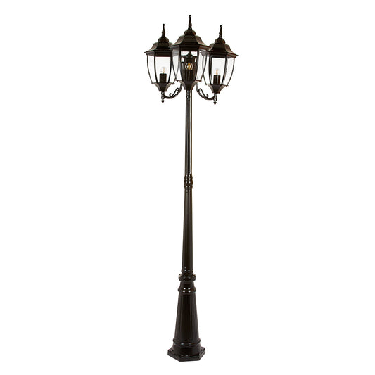 POSTE DE LUZ PARA EXTERIORES NEGRO BADALONA 78W 100-240V E27 X3 PFT-6004-3/N