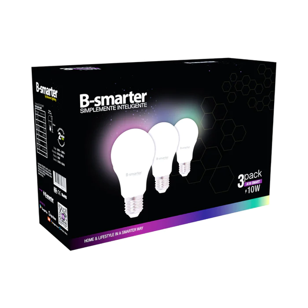 KIT SMART DE 3 PIEZAS LÁMPARAS FOCOS LED FRIGA A19 10WPACK-SA03-010MT (FOCO: BLLA-0070-010MT)